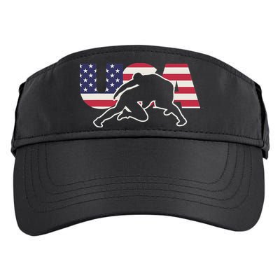 Retro USA Wrestling Apparel  American Gifts for US Wrestler  Adult Drive Performance Visor