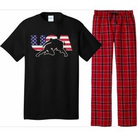 Retro USA Wrestling Apparel  American Gifts for US Wrestler  Pajama Set