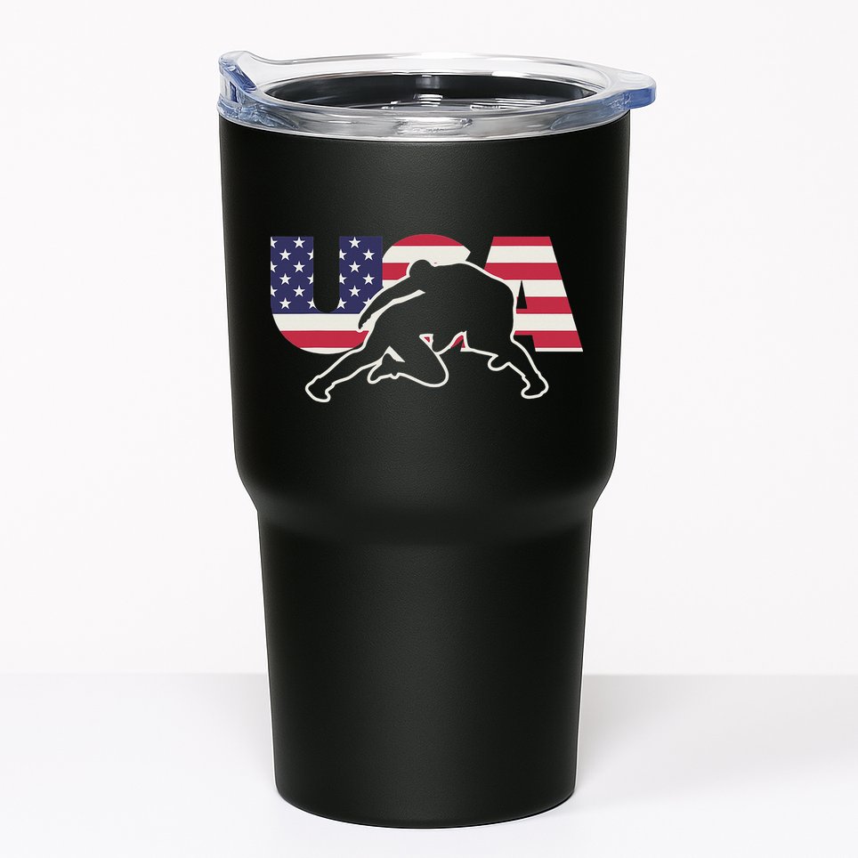 Retro USA Wrestling Apparel  American Gifts for US Wrestler  Tumbler