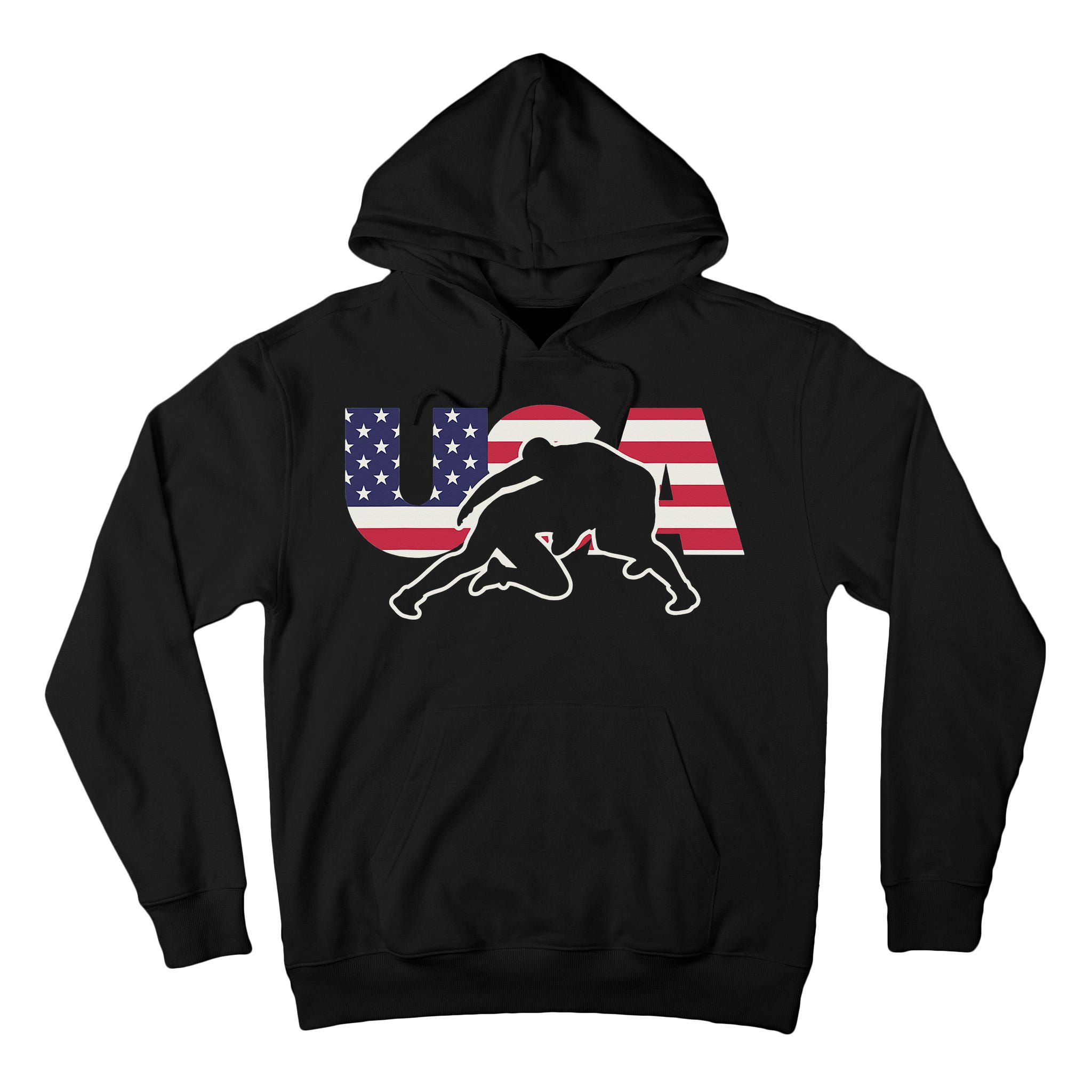 Retro USA Wrestling Apparel  American Gifts for US Wrestler  Tall Hoodie