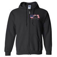 Retro USA Wrestling Apparel  American Gifts for US Wrestler  Full Zip Hoodie