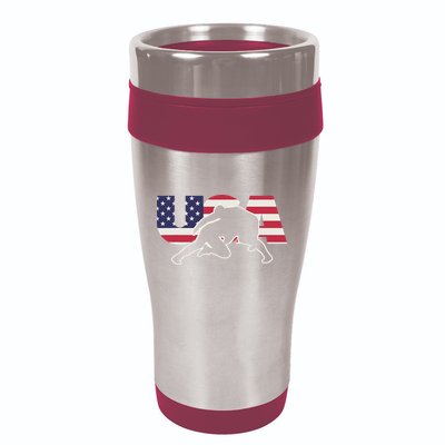 Retro USA Wrestling Apparel  American Gifts for US Wrestler  16oz Travel Tumbler