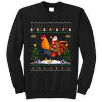 Rooster Ugly Xmas Gift Santa Riding Rooster Christmas Sweatshirt