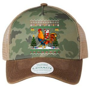 Rooster Ugly Xmas Gift Santa Riding Rooster Christmas Legacy Tie Dye Trucker Hat