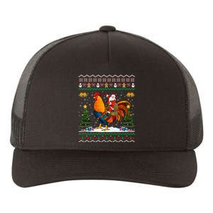 Rooster Ugly Xmas Gift Santa Riding Rooster Christmas Yupoong Adult 5-Panel Trucker Hat