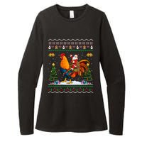 Rooster Ugly Xmas Gift Santa Riding Rooster Christmas Womens CVC Long Sleeve Shirt