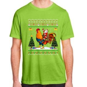 Rooster Ugly Xmas Gift Santa Riding Rooster Christmas Great Gift Adult ChromaSoft Performance T-Shirt