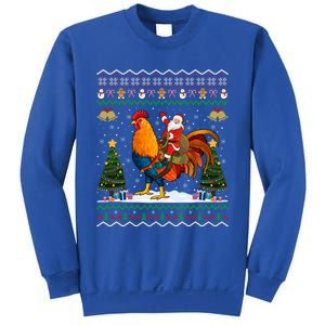 Rooster Ugly Xmas Gift Santa Riding Rooster Christmas Great Gift Sweatshirt