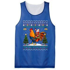 Rooster Ugly Xmas Gift Santa Riding Rooster Christmas Great Gift Mesh Reversible Basketball Jersey Tank