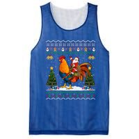 Rooster Ugly Xmas Gift Santa Riding Rooster Christmas Great Gift Mesh Reversible Basketball Jersey Tank