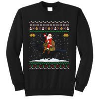 Raven Ugly Xmas Gift Santa Riding Raven Christmas Tall Sweatshirt