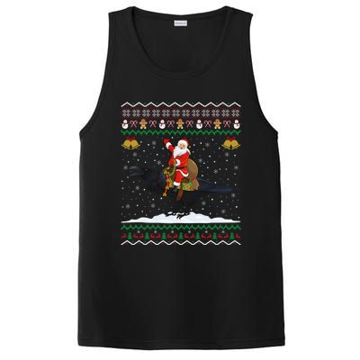 Raven Ugly Xmas Gift Santa Riding Raven Christmas PosiCharge Competitor Tank