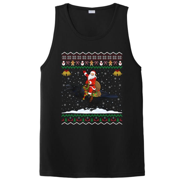 Raven Ugly Xmas Gift Santa Riding Raven Christmas PosiCharge Competitor Tank