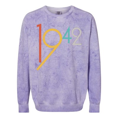 Retro Vintage 1942 80th Birthday Colorblast Crewneck Sweatshirt