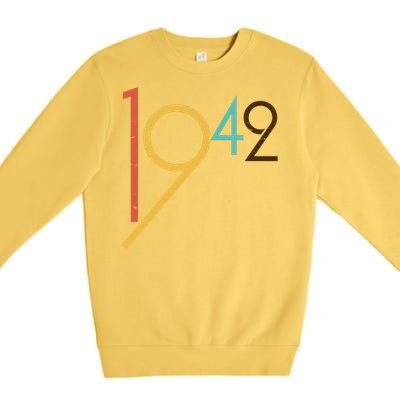 Retro Vintage 1942 80th Birthday Premium Crewneck Sweatshirt