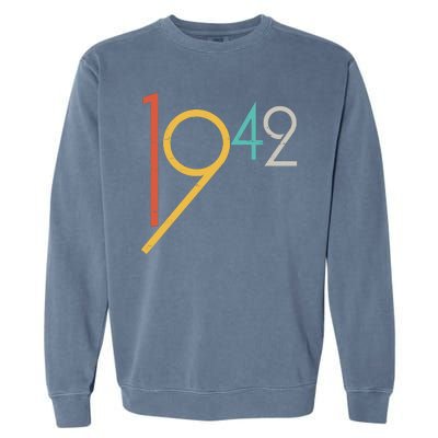 Retro Vintage 1942 80th Birthday Garment-Dyed Sweatshirt