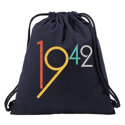 Retro Vintage 1942 80th Birthday Drawstring Bag