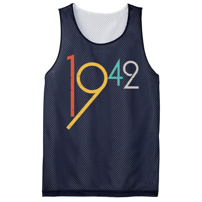 Retro Vintage 1942 80th Birthday Mesh Reversible Basketball Jersey Tank