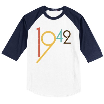 Retro Vintage 1942 80th Birthday Baseball Sleeve Shirt