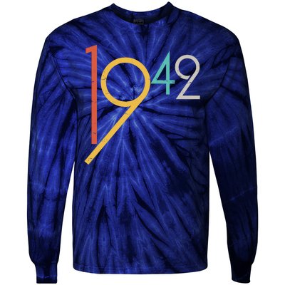 Retro Vintage 1942 80th Birthday Tie-Dye Long Sleeve Shirt