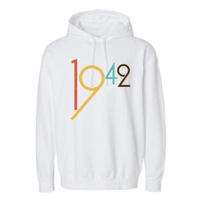 Retro Vintage 1942 80th Birthday Garment-Dyed Fleece Hoodie