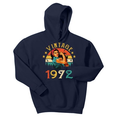 Retro Vintage 1972 Made In 1972 50 Years Old 50th Birthday Kids Hoodie