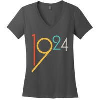 Retro Vintage 1924 100th Birthday Women's V-Neck T-Shirt