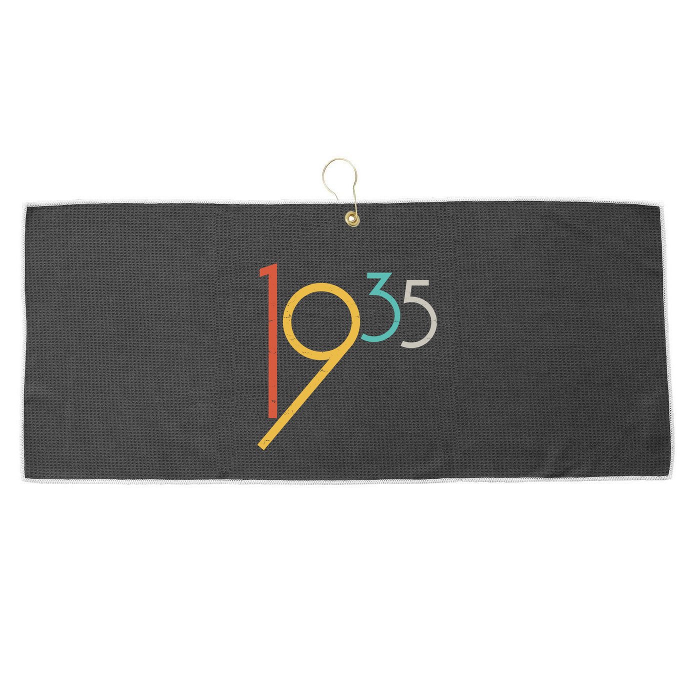 Retro Vintage 1935 90th Birthday Large Microfiber Waffle Golf Towel