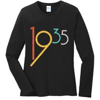 Retro Vintage 1935 90th Birthday Ladies Long Sleeve Shirt