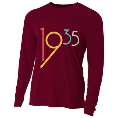 Retro Vintage 1935 90th Birthday Cooling Performance Long Sleeve Crew
