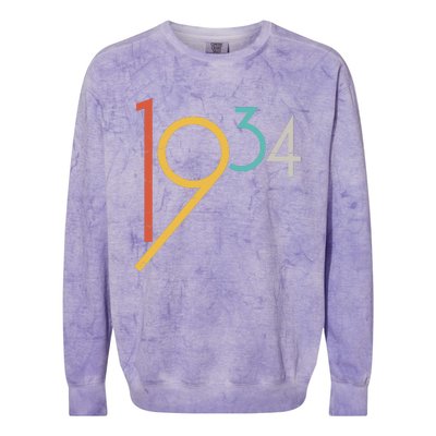 Retro Vintage 1934 90th Birthday Colorblast Crewneck Sweatshirt