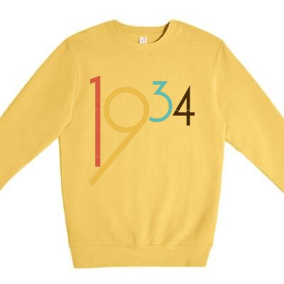 Retro Vintage 1934 90th Birthday Premium Crewneck Sweatshirt