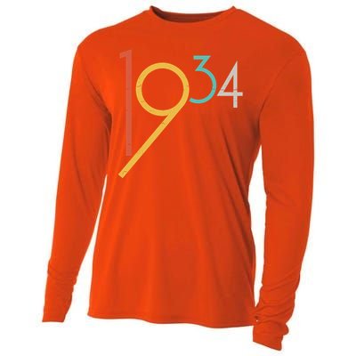 Retro Vintage 1934 90th Birthday Cooling Performance Long Sleeve Crew