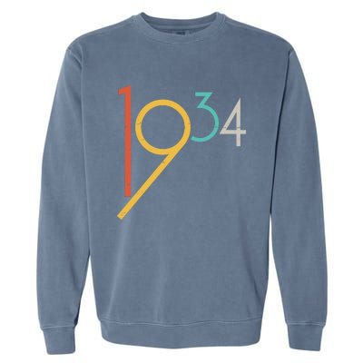 Retro Vintage 1934 90th Birthday Garment-Dyed Sweatshirt