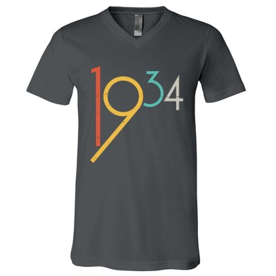 Retro Vintage 1934 90th Birthday V-Neck T-Shirt