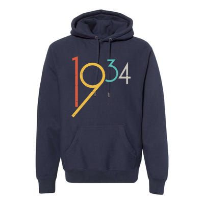 Retro Vintage 1934 90th Birthday Premium Hoodie