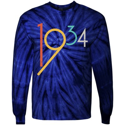 Retro Vintage 1934 90th Birthday Tie-Dye Long Sleeve Shirt