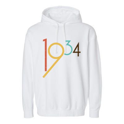 Retro Vintage 1934 90th Birthday Garment-Dyed Fleece Hoodie