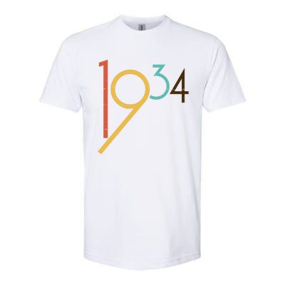 Retro Vintage 1934 90th Birthday Softstyle CVC T-Shirt