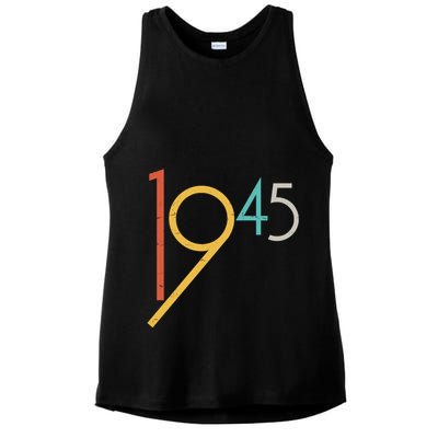 Retro Vintage 1945 80th Birthday Ladies PosiCharge Tri-Blend Wicking Tank