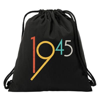 Retro Vintage 1945 80th Birthday Drawstring Bag