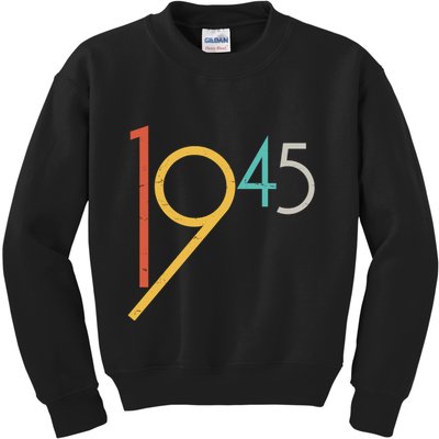 Retro Vintage 1945 80th Birthday Kids Sweatshirt