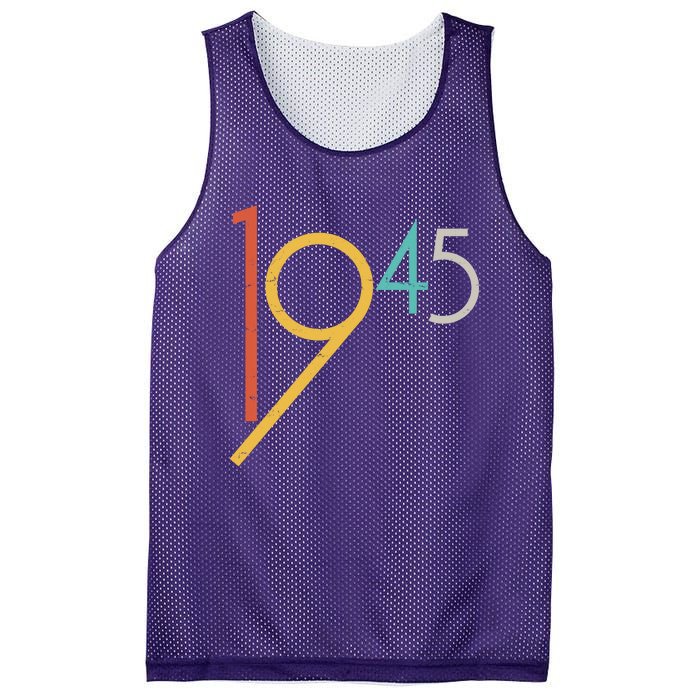 Retro Vintage 1945 80th Birthday Mesh Reversible Basketball Jersey Tank