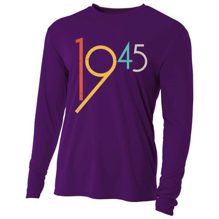 Retro Vintage 1945 80th Birthday Cooling Performance Long Sleeve Crew