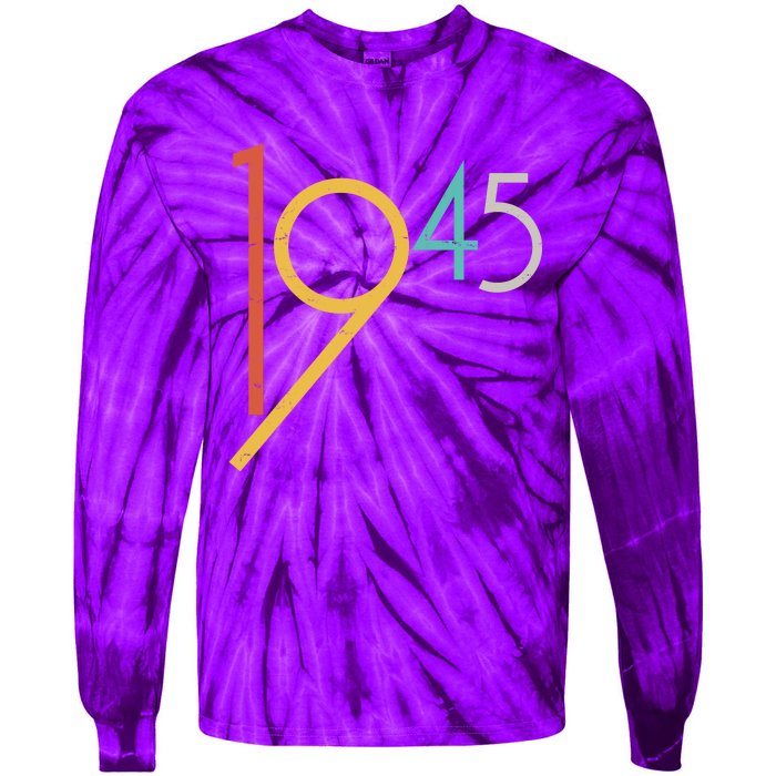 Retro Vintage 1945 80th Birthday Tie-Dye Long Sleeve Shirt