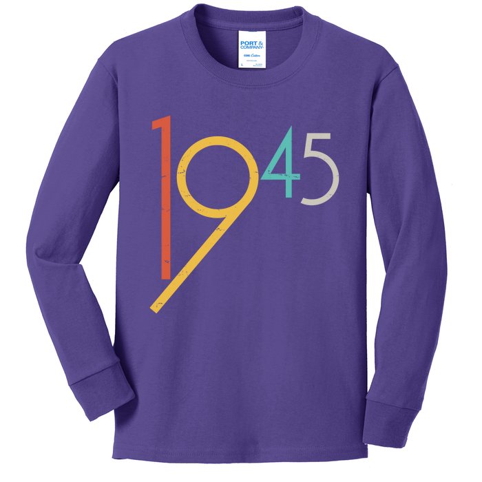 Retro Vintage 1945 80th Birthday Kids Long Sleeve Shirt