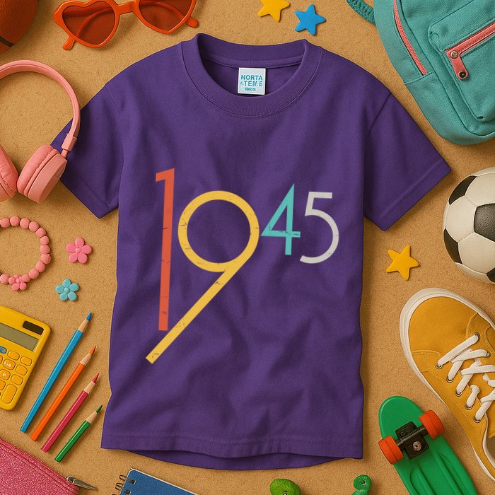 Retro Vintage 1945 80th Birthday Kids T-Shirt