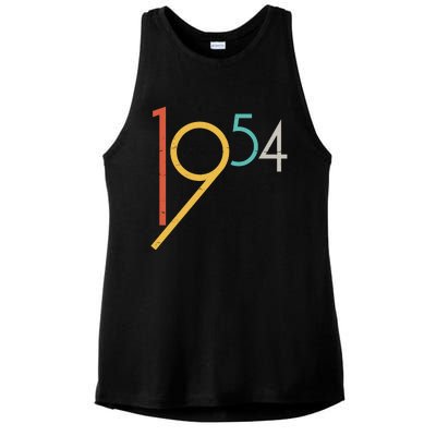 Retro Vintage 1954 70th Birthday Ladies PosiCharge Tri-Blend Wicking Tank