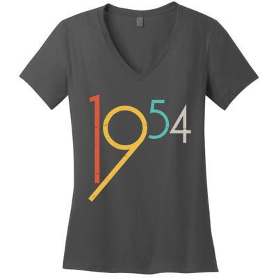 Retro Vintage 1954 70th Birthday Women's V-Neck T-Shirt