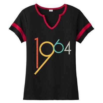 Retro Vintage 1964 60th Birthday Ladies Halftime Notch Neck Tee